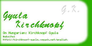 gyula kirchknopf business card